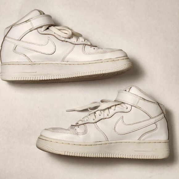 Nike DH2933-111 Air Force 1 GS Size 5Y Triple White Athletic Mid Top Sneakers - Picture 8 of 12